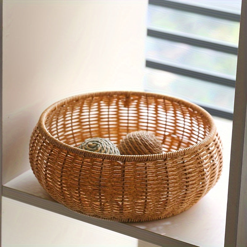 Rustic Woven Storage Basket with Lid - Versatile and Durable