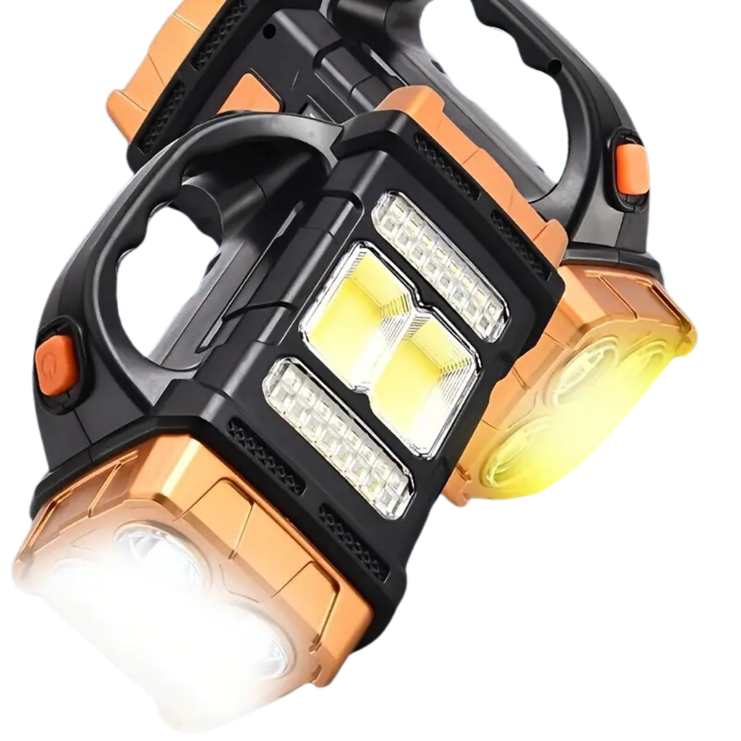 PowerBeam 4-in-1 Emergency Torch – Power Bank & Solar Energy for Survival in the Great Outdoors