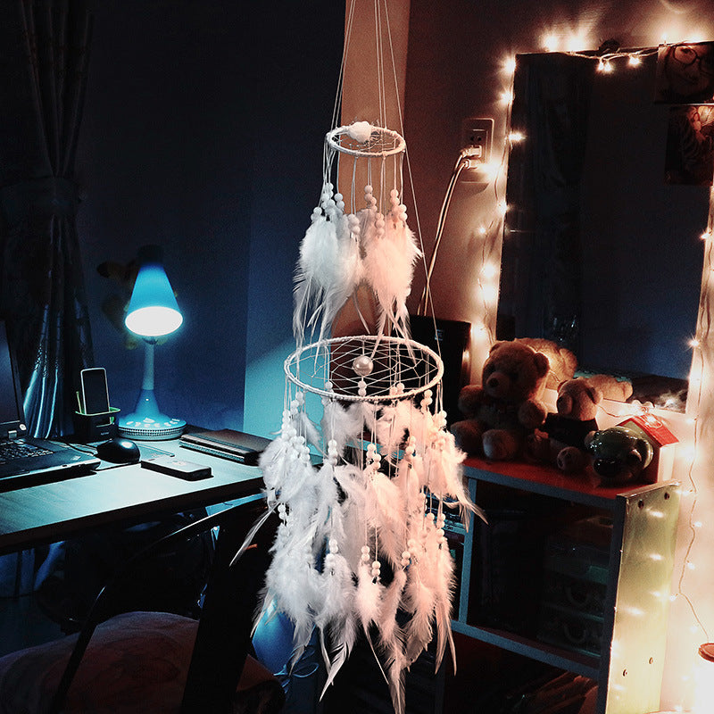 White Double Dreamcatcher