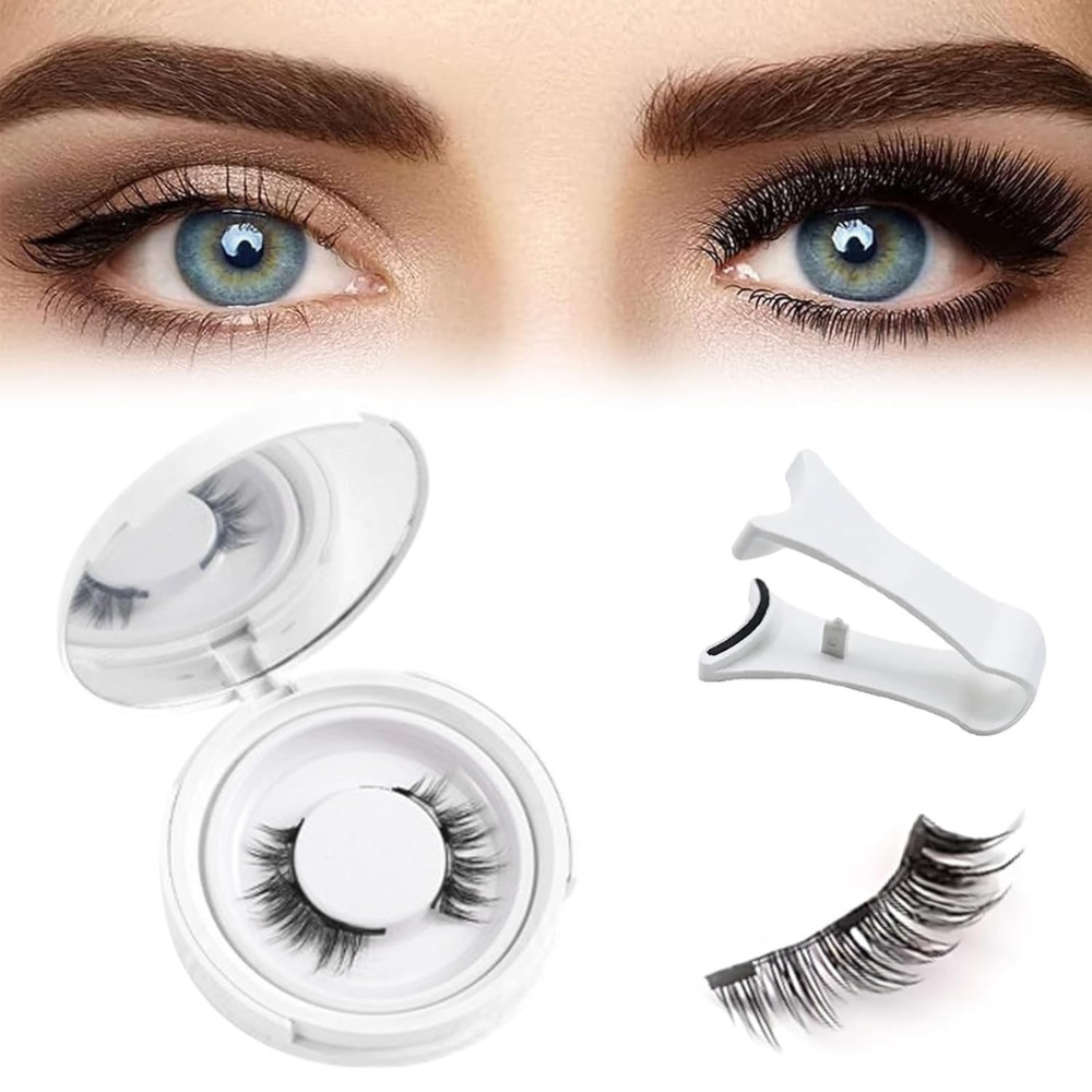 Reusable Magnetic Eyelash and Tweezers Set – No Glue Required