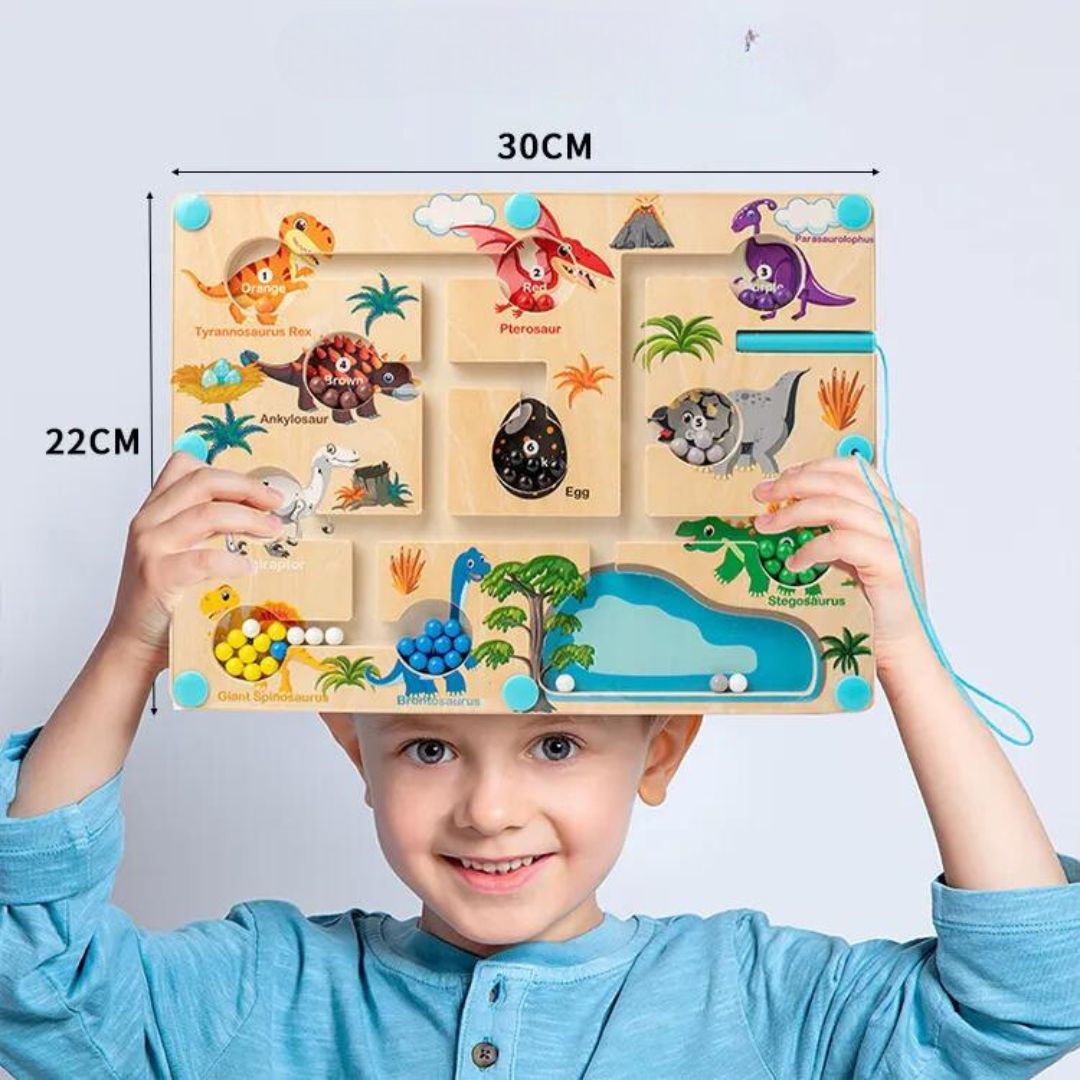 Educational Magnetic Dinosaurs Maze - Learn Colours and Counting