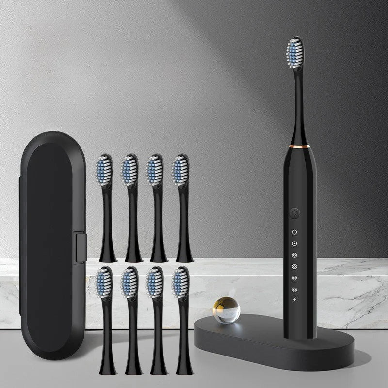 Rechargeable Sonic Toothbrush | Quiet & Powerful | 8 Brush Heads | USB