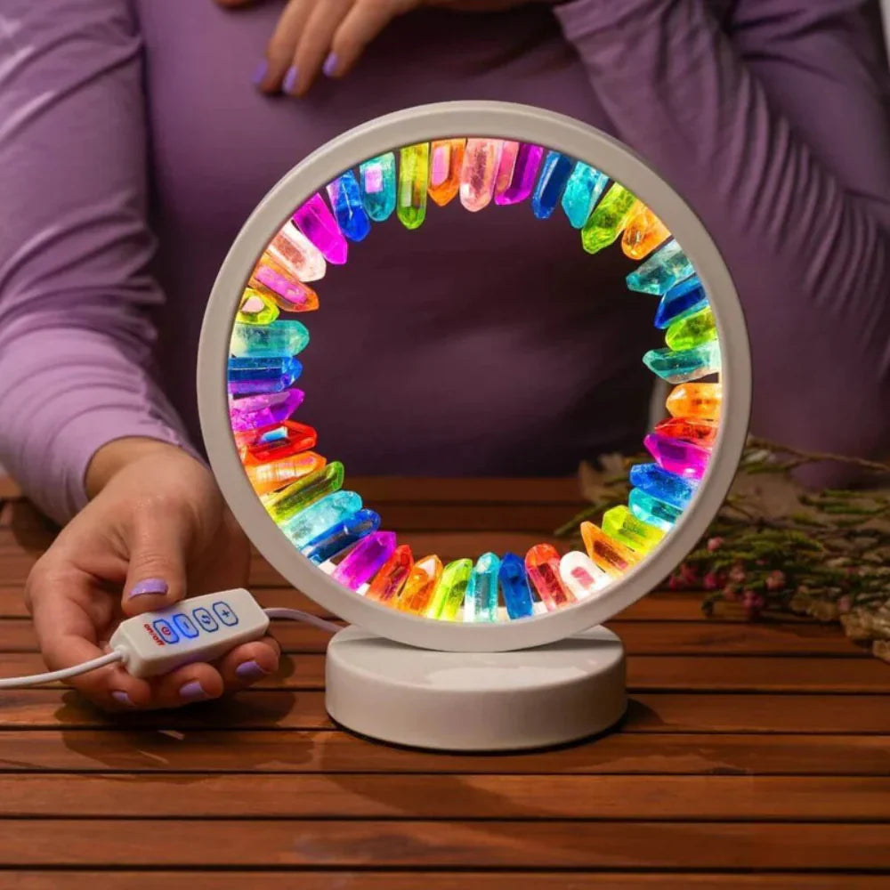 AuraGlow Premium Crystal Lamp | Mood-enhancing nightlight with sleek design and USB power