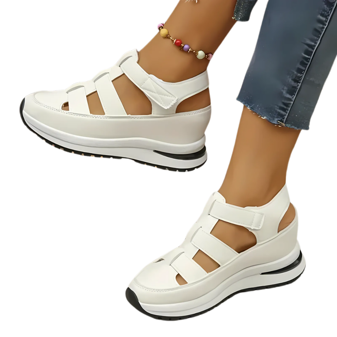 Ladies - Sandals - Closed Toe with Velcro Fastening