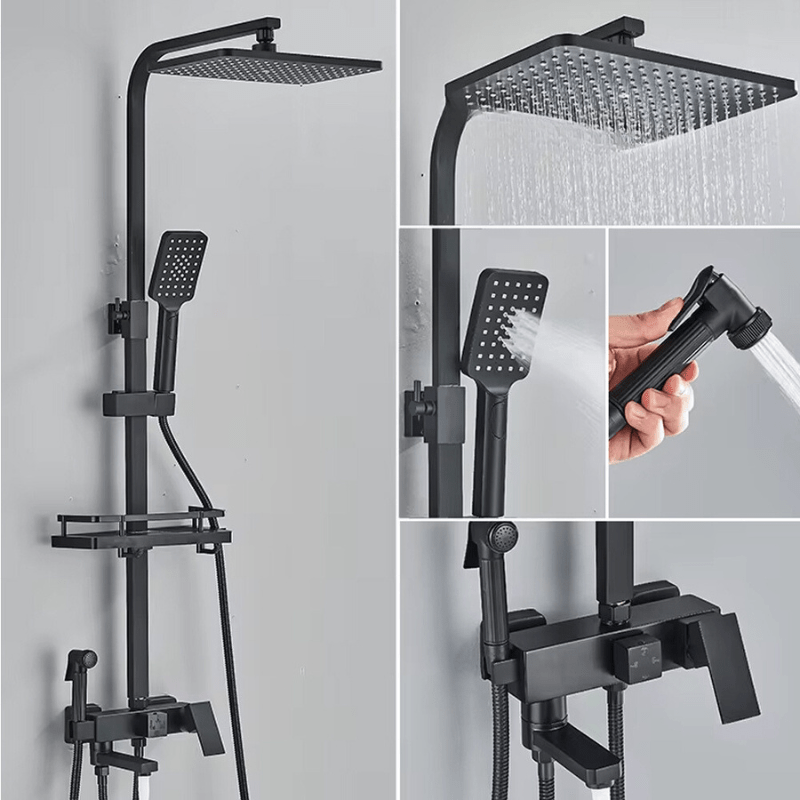 RainFlow | Brass Shower Tap Set
