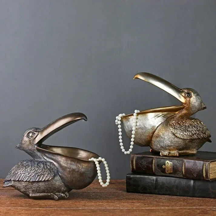 Artisano Pelican Wall Sculpture | Luxury Decorative Storage with Hidden Organizer