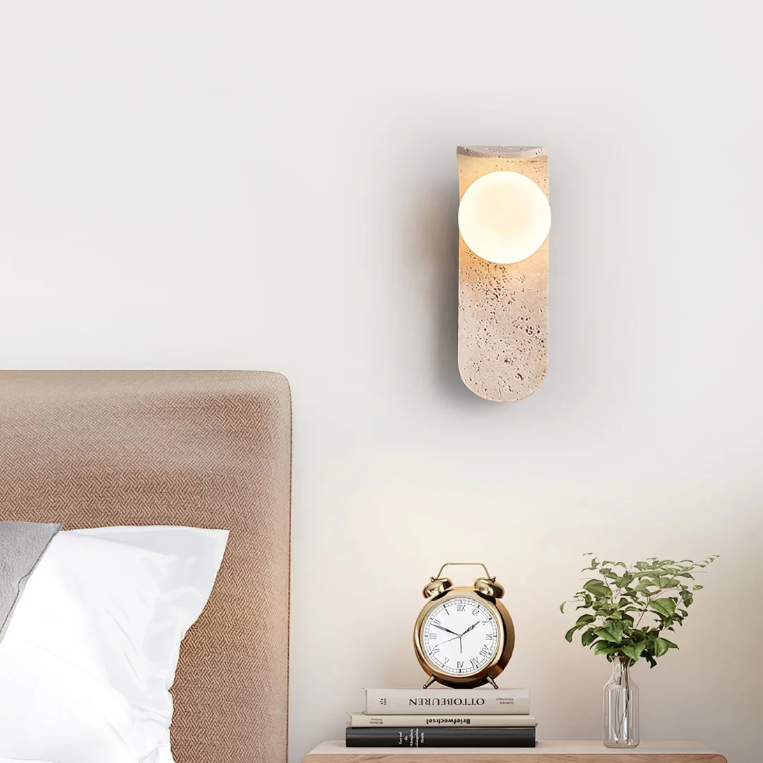 Travertine Wall Lamp – Organic Warmth and Timeless Elegance
