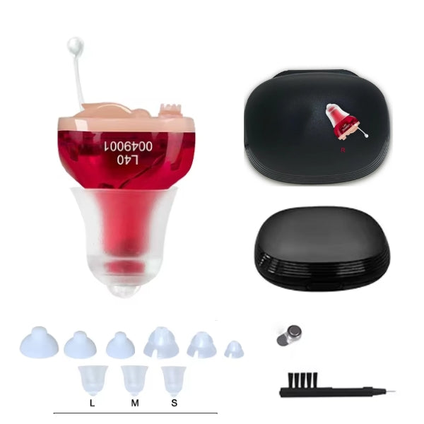 Rechargeable Invisible Hearing Amplifiers | Clear Sound Without Feedback | Includes Extra Ear Tips and Cleaning Kit | Suitable for Mild to Severe Hearing Loss | Discreet Design with Long Battery Life | Comfortable for Daily Use