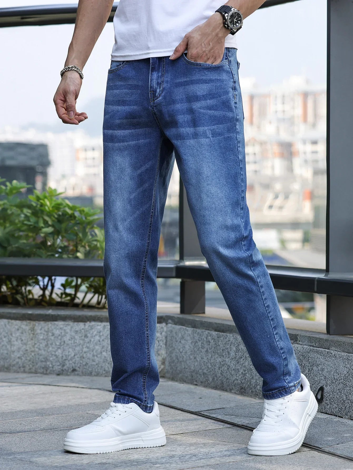 Men's Stretch Jeans – Comfortable Denim Trousers with Classic Fit for Daily Use