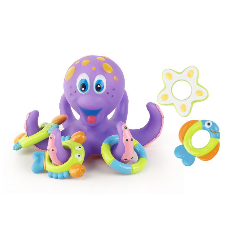 Children's Octopus Bath Toy with 5 Rings