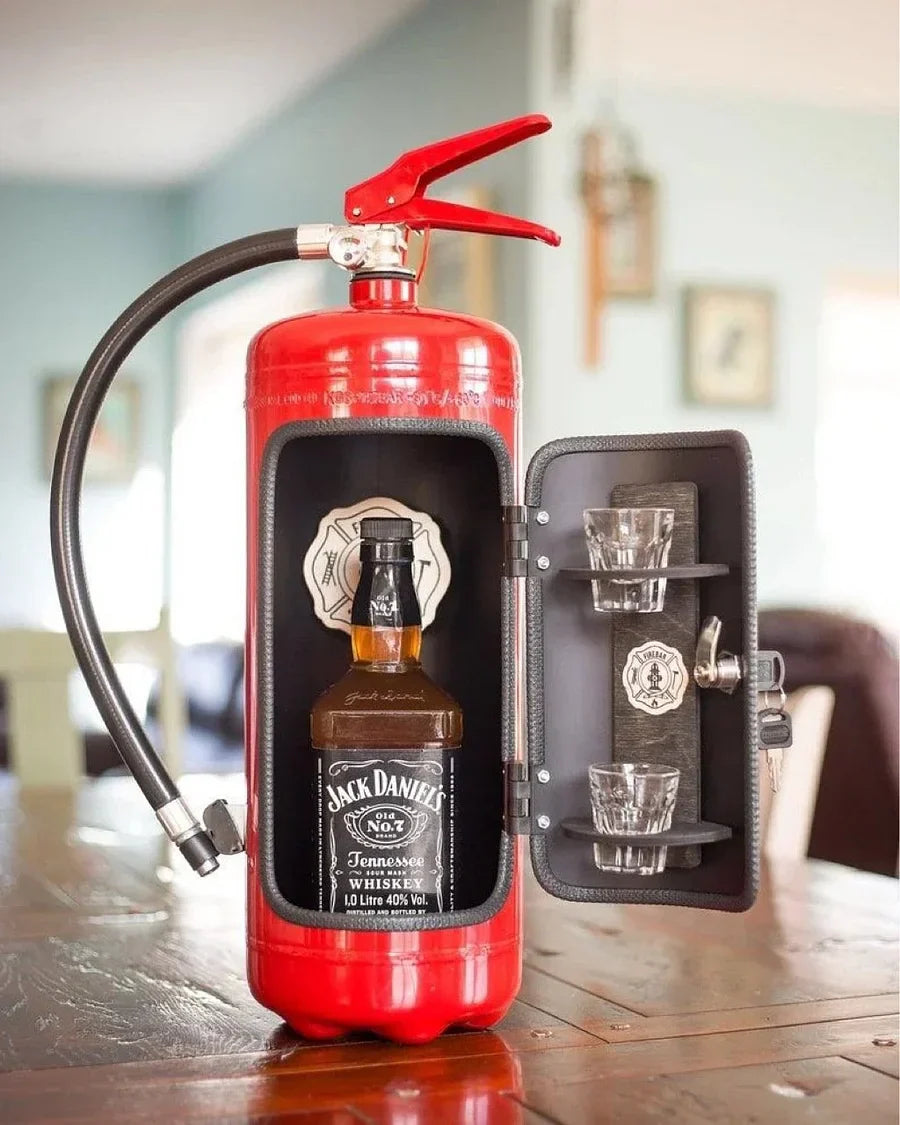 LiquorVault Deluxe Mini Bar | Modern industrial-style liquor storage with safety locks