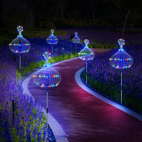 Waterproof Solar Garden Lamp with Firework Effect – SparkGlow