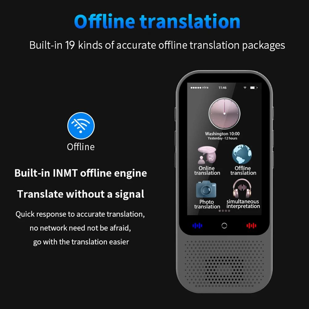 S80 Pro Portable Language Translator – 138 Languages Voice Translation, 16 Offline Translations, and ChatGPT Feature