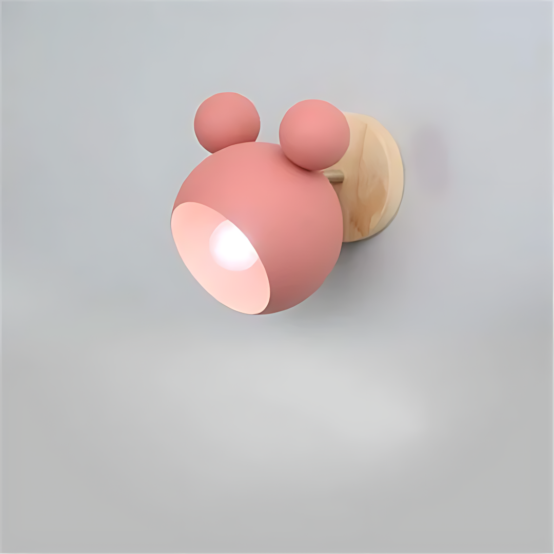 LumiMickey Nordic Wall Light | Adorable Mickey-shaped LED sconce for a cozy children's bedroom and playroom.