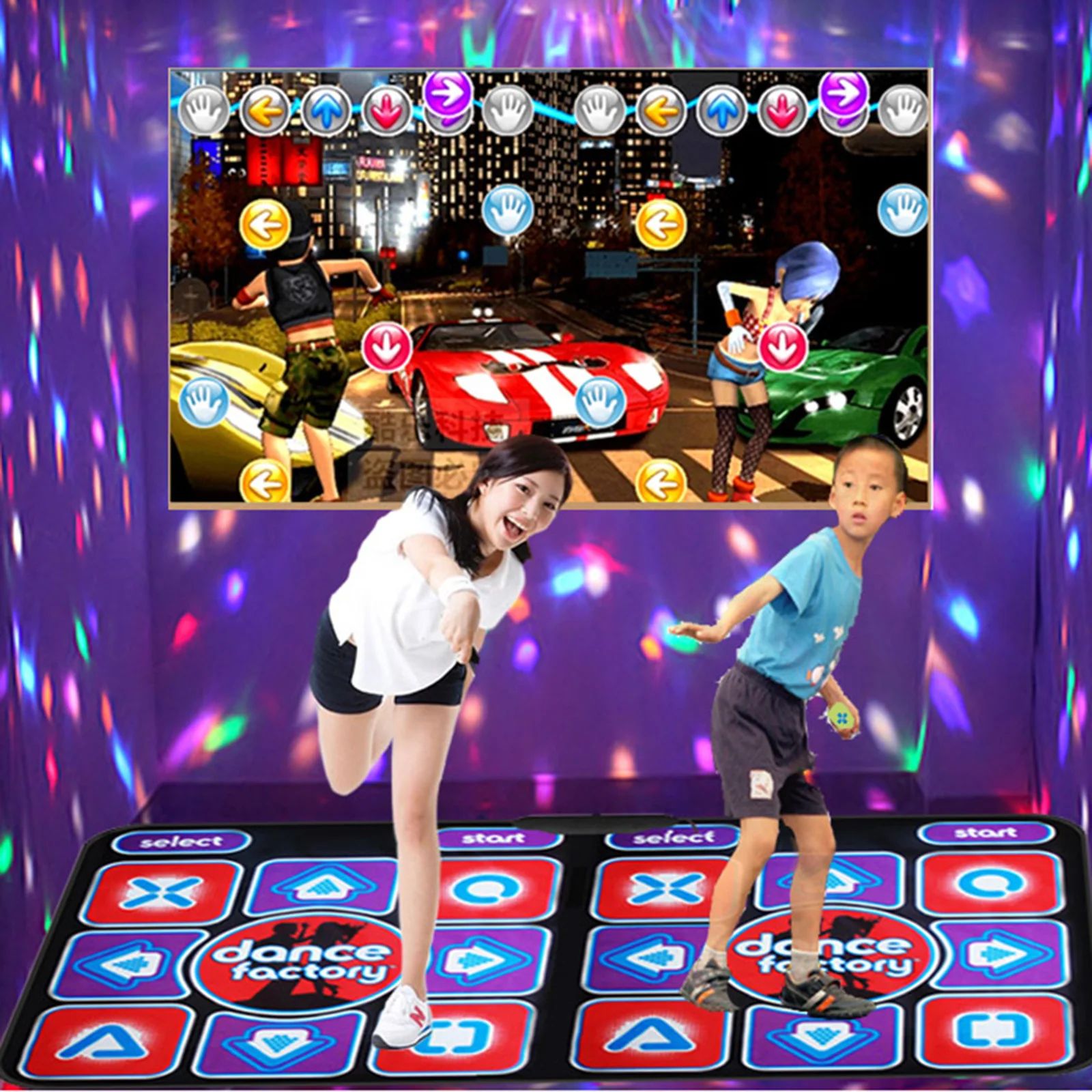 Double Dance Mat with Remote Control - Non-Slip Music Game Mat for Family, Suitable for PC and TV