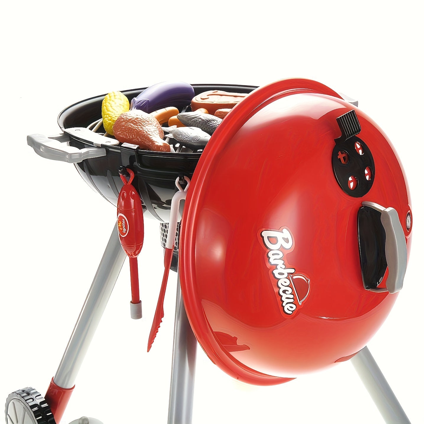 Children's BBQ Grill Play Set – Rotating Wheels and Complete Accessory Set