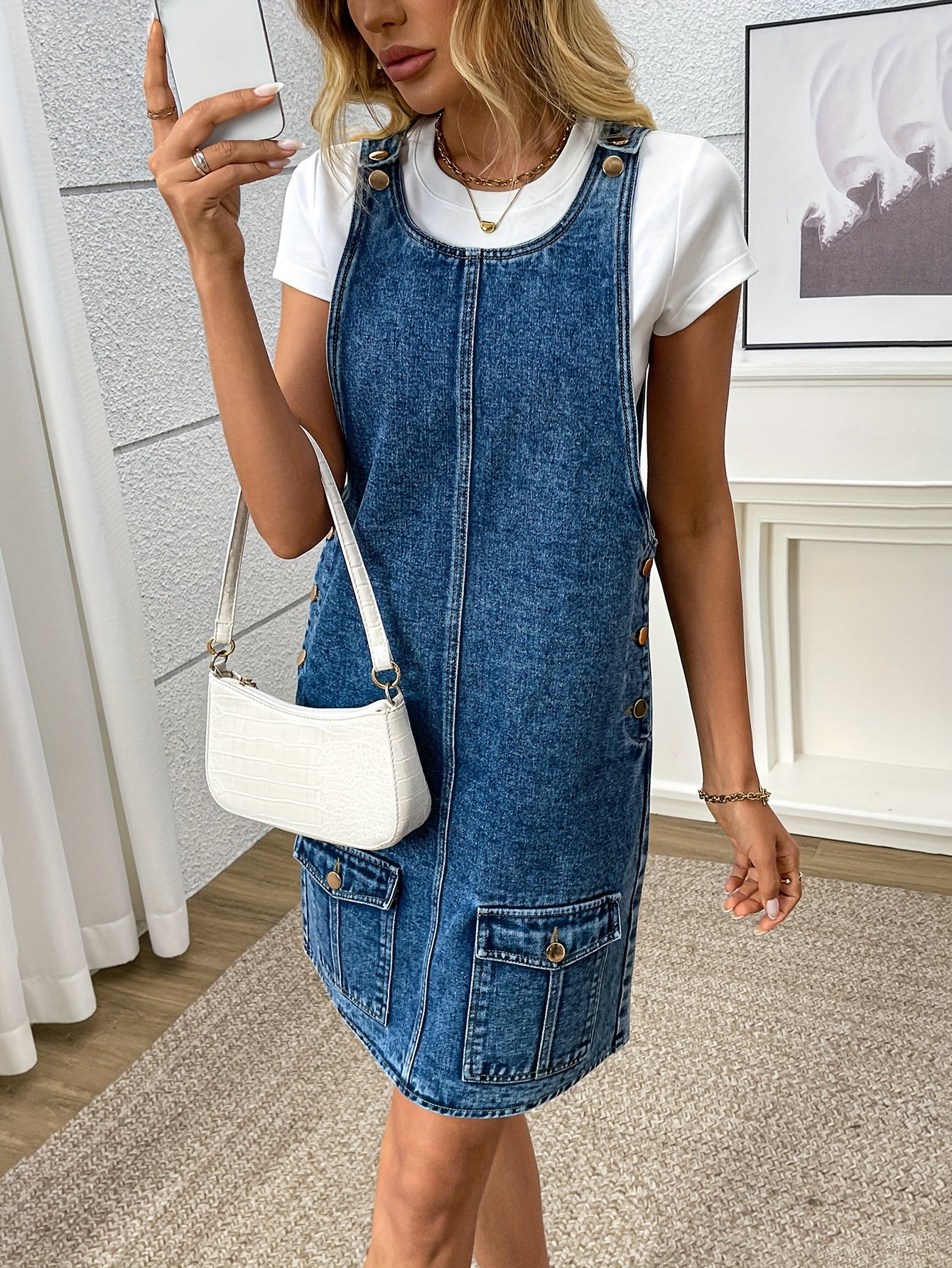 Morin Denim Overall Dress – Casual and Chic