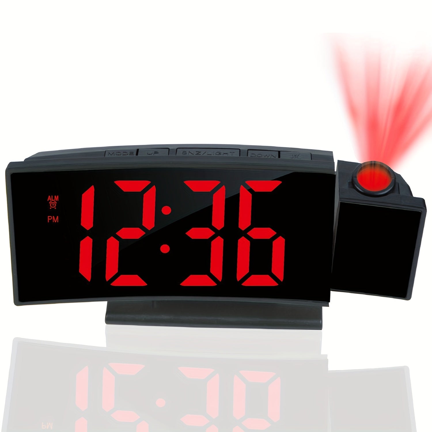 Digital Projection Alarm Clock – LED Display and Snooze Function with Adjustable Brightness