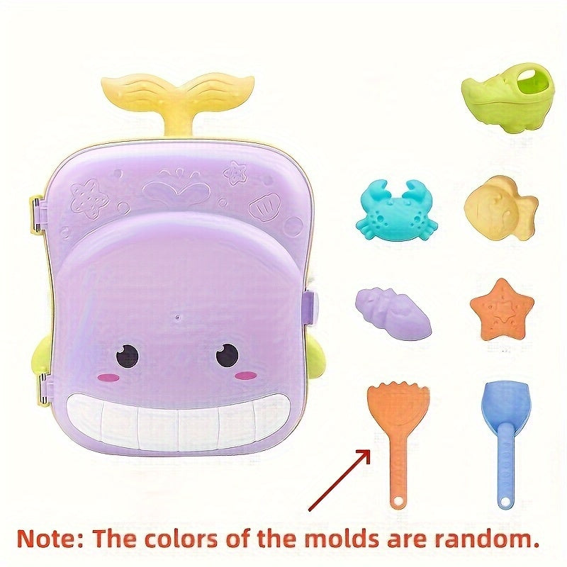 Whale-Themed Beach Toy Set for Babies – 8-Piece Suitcase