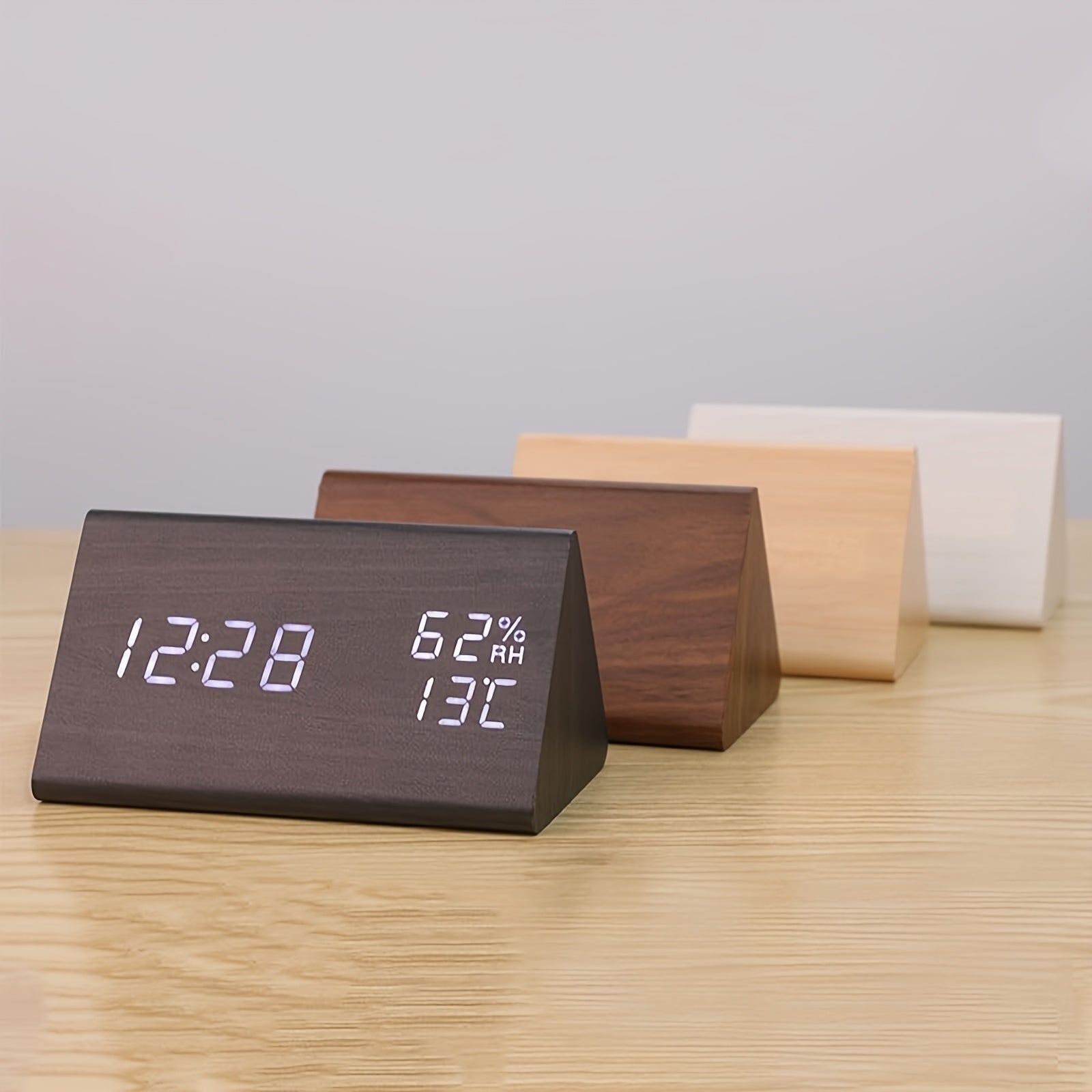 TriWood LED Alarm Clock – Functional and Minimalist Design
