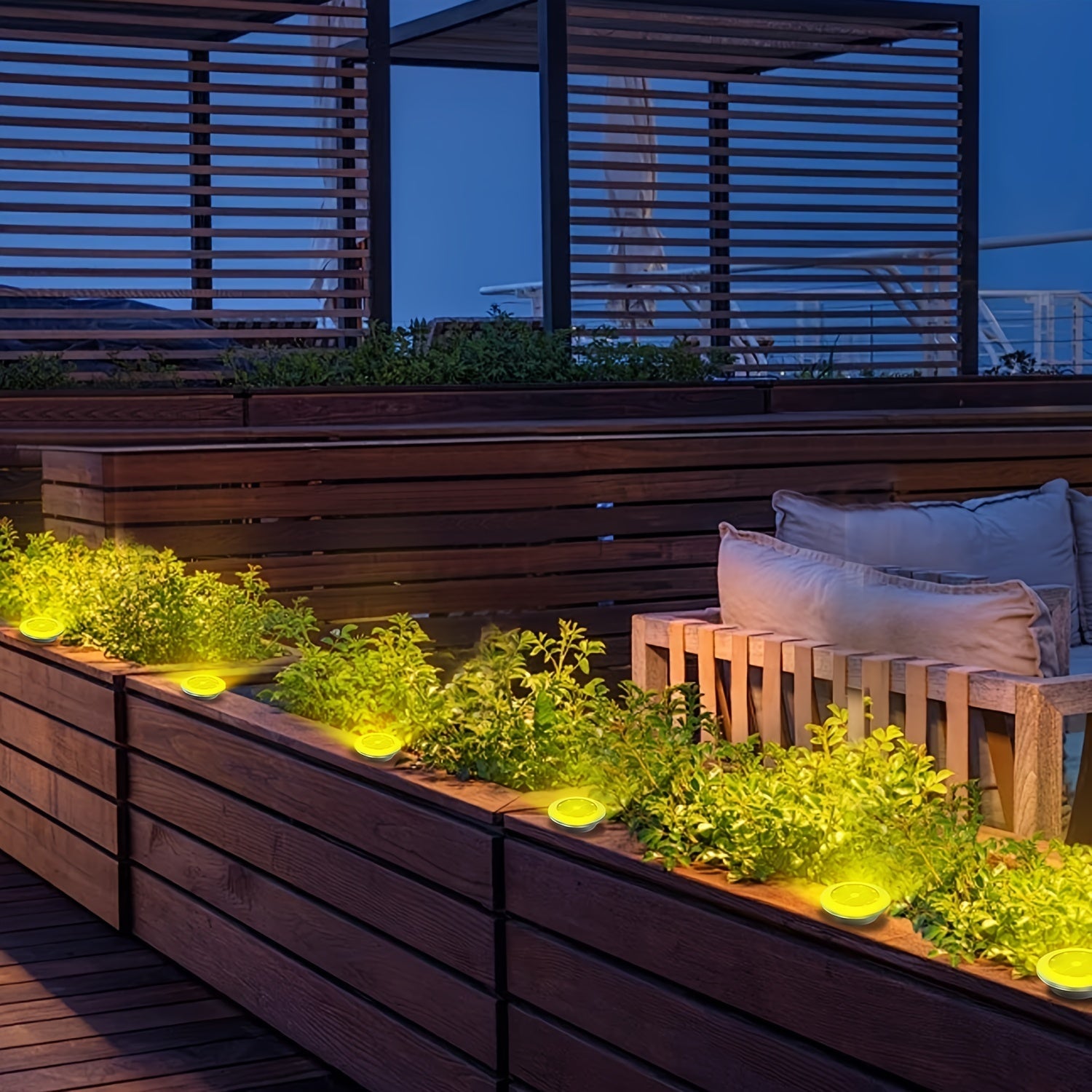 Solar Ground Spotlight – Geometric Stainless Steel Design for Gardens and Paths