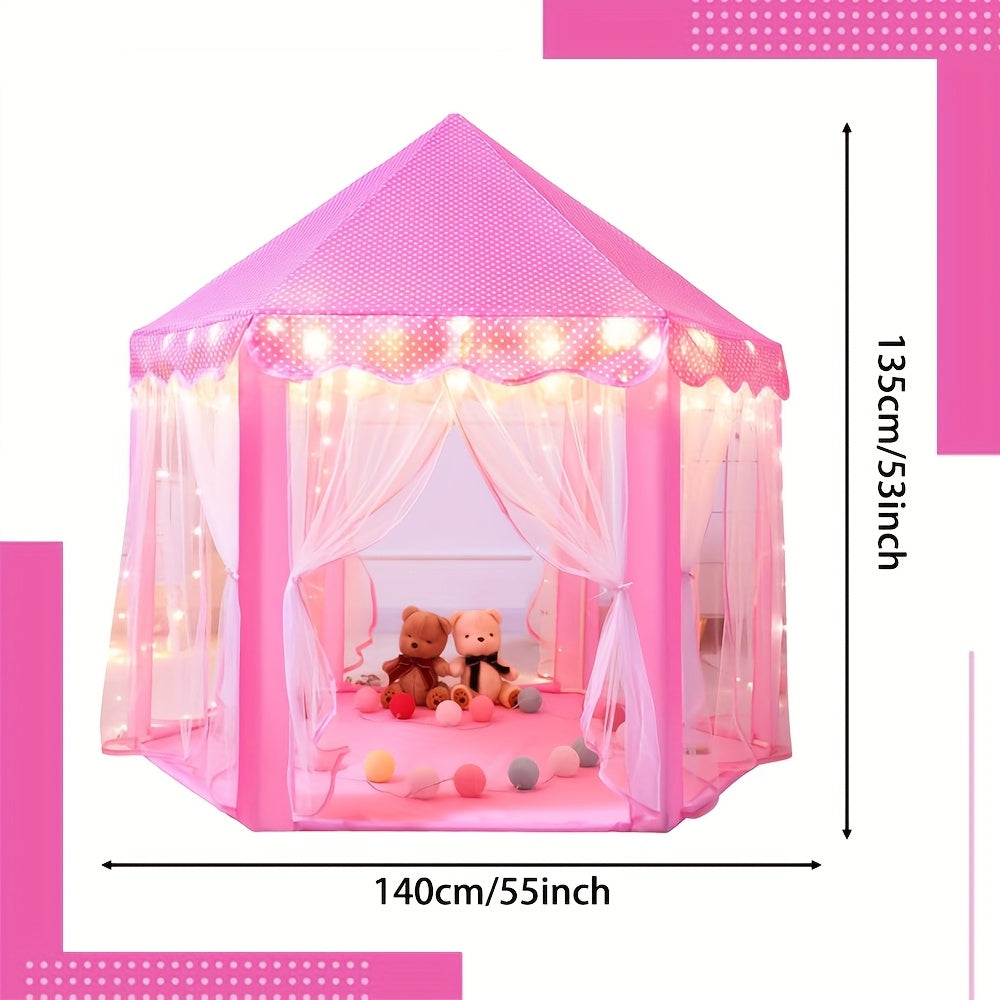 Princess Play Tent with Star Lighting – Perfect for Indoor or Outdoor Play