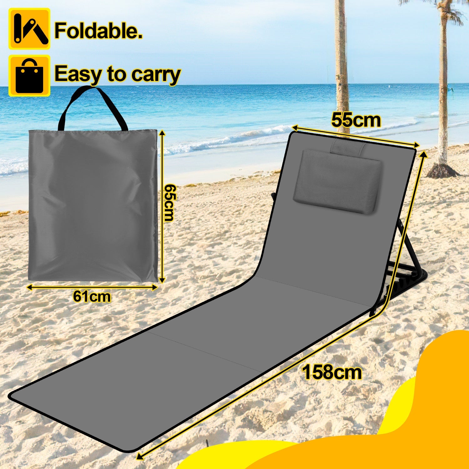 RelaxMate Portable Beach Lounger – Comfort and Convenience on the Go