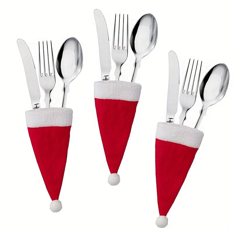 Santa Hat Cutlery Holders Set – For a Festive Table