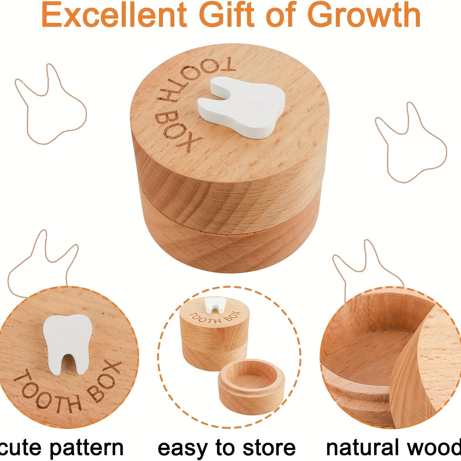 Tooth Fairy Box for Children - Wooden Tooth Box as a Keepsake and Souvenir