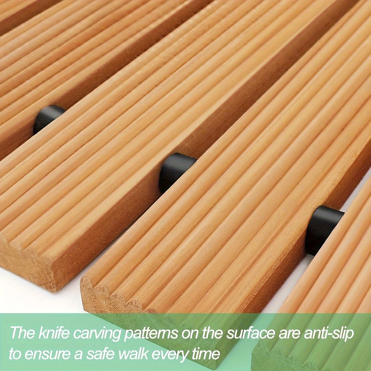 Rollable Wooden Garden Path Mat – Durable Outdoor Mat with Non-Slip Protection