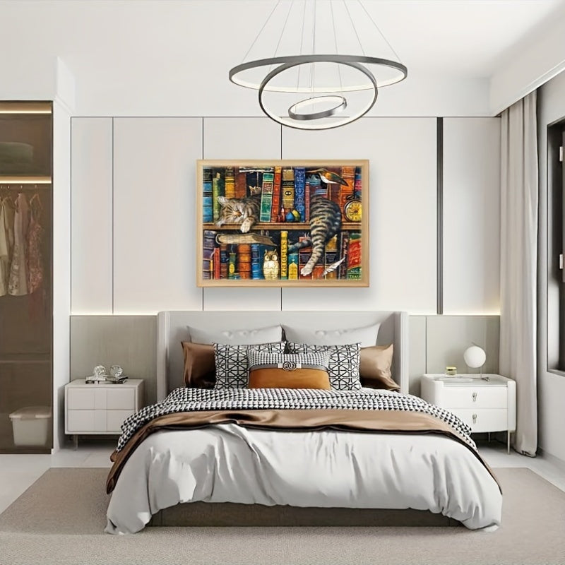 Cat on Bookshelf Puzzle – For Puzzle Enthusiasts and Cat Lovers