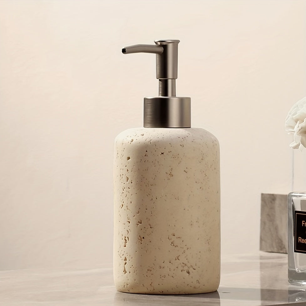 Marble Soap Dispenser – Luxury Resin Dispenser with Stainless Steel Pump for Bathroom or Kitchen