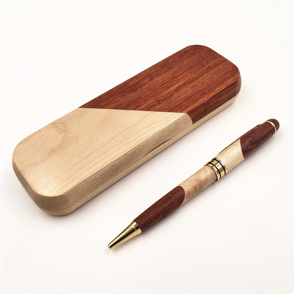 Premium Wooden Pen Box with Luxury Ballpoint Pen – Business and Stylish