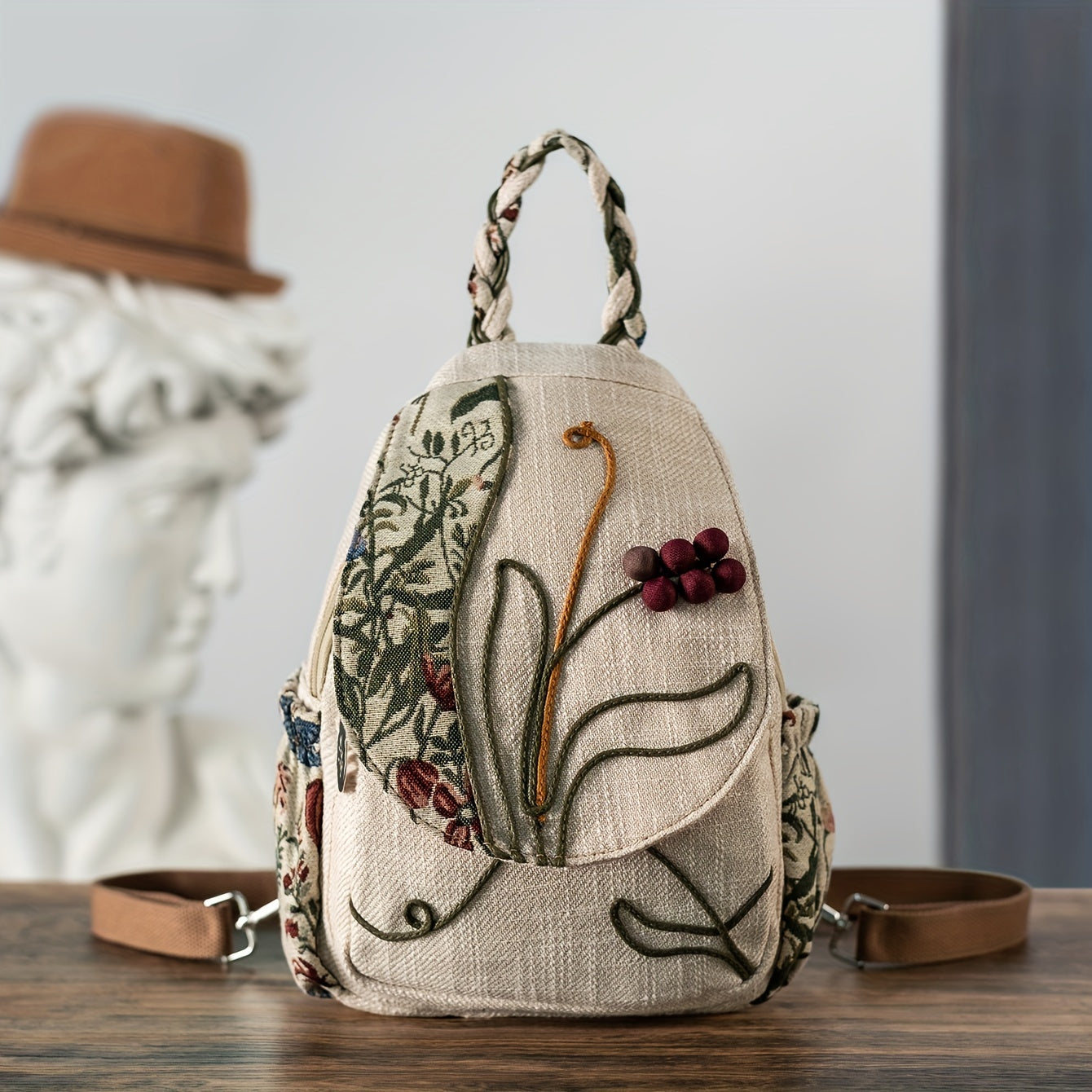 EthnoCharm Embroidered Rucksack – Artistic and Practical