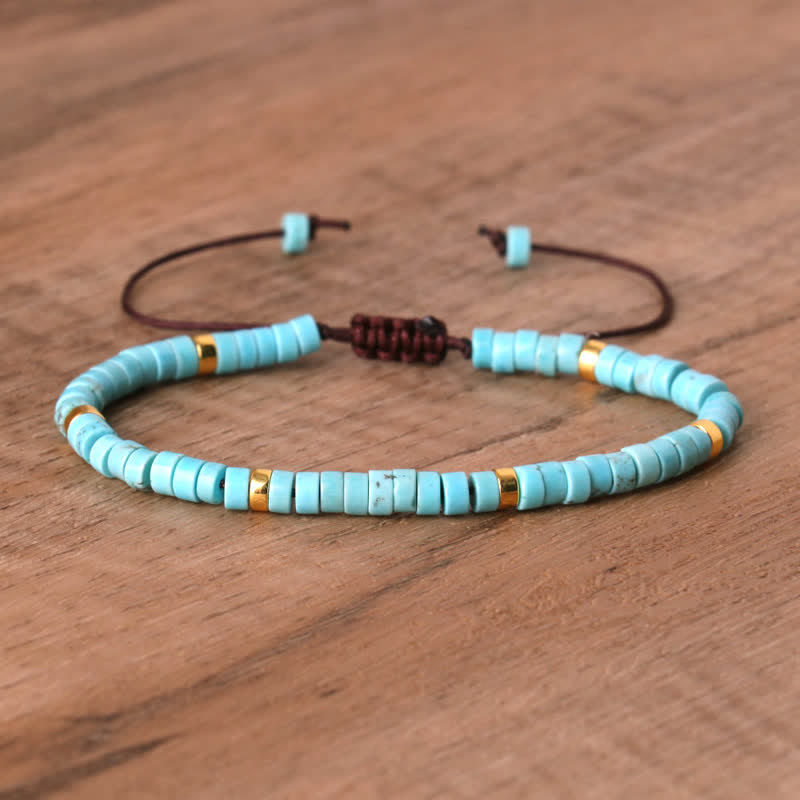Braided Bracelet with 2.4 mm Natural Stone Beads – Seraphina