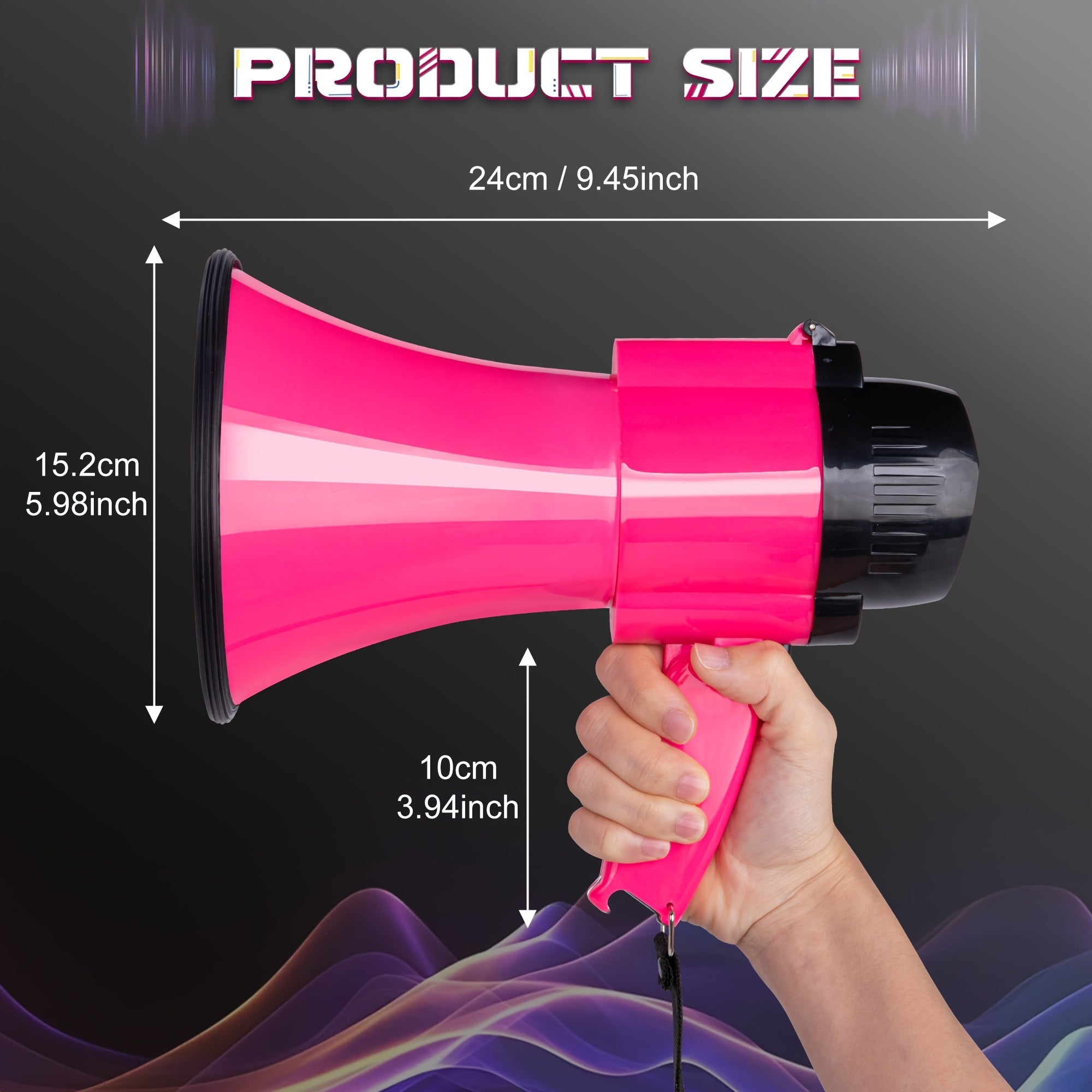 Powerful Megaphone with Siren - Reach up to 731 Metres, Adjustable Volume