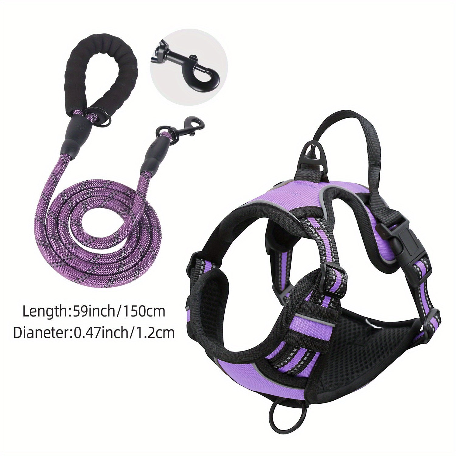 Reflective Dog Harness with Leash Set - Adjustable and Safe for Walking and Training
