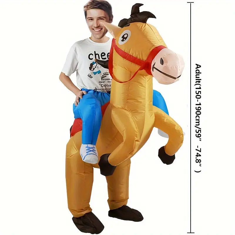 CowboyPony - Inflatable Horse Costume for Adults, Jazz Cowboy Style, Animal Theme, Perfect for Carnival and Parties