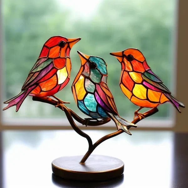 Handmade | Glass Bird Sculpture | Unique Design | Vibrant Colours | Acrylic Material | Exclusive Decoration | Perfect Gift | Timeless Elegance for Any Interior