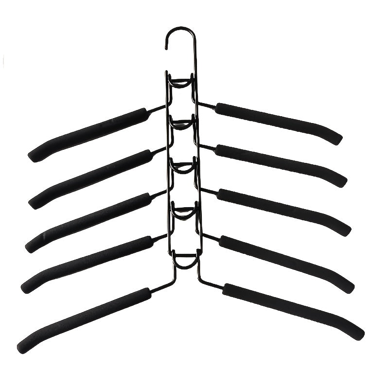 Multi-Layer Hanger Set – 5-in-1 Space-Saving Organiser with Non-Slip Foam Pads