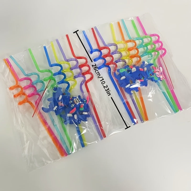 Stitch Reusable Straw Set – 16 Colourful Straws for Parties and Birthdays