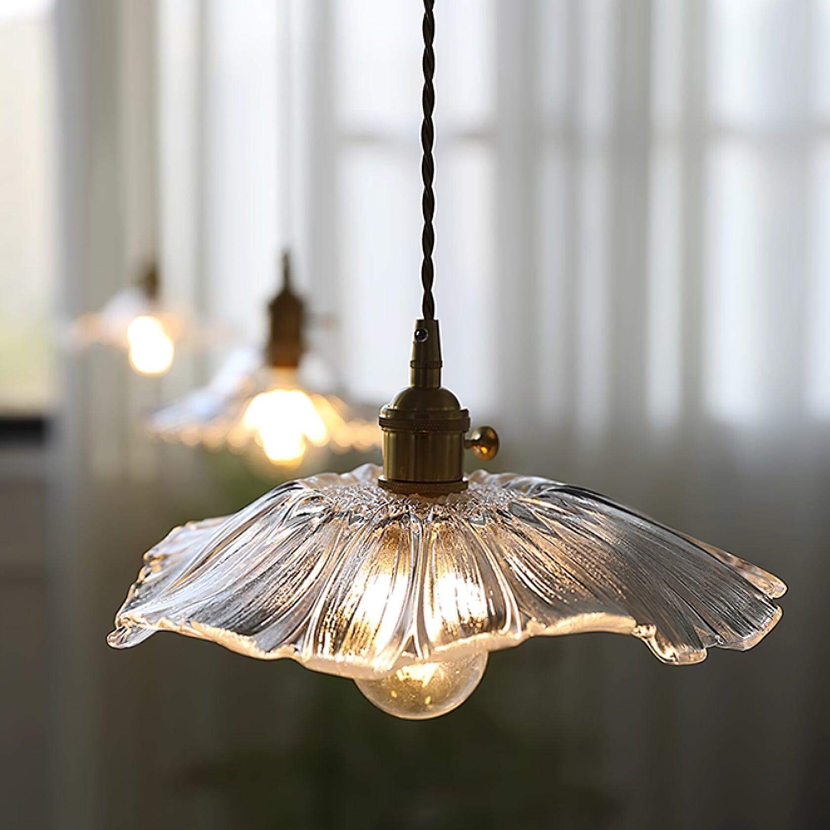 Glass Flower Pendant Light - Retro Design Lighting