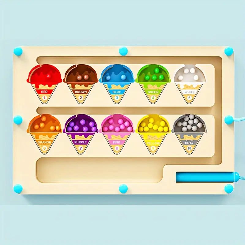 Magnetic Ice Maze Puzzle - Colourful Educational Toy for Children Aged 3 and Up