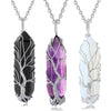 Stylish Crystal and Tree of Life Gemstone Necklace – Elara