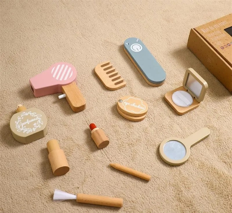 Hair and Makeup Play Set Made of Wood for Children – Beauty Spa