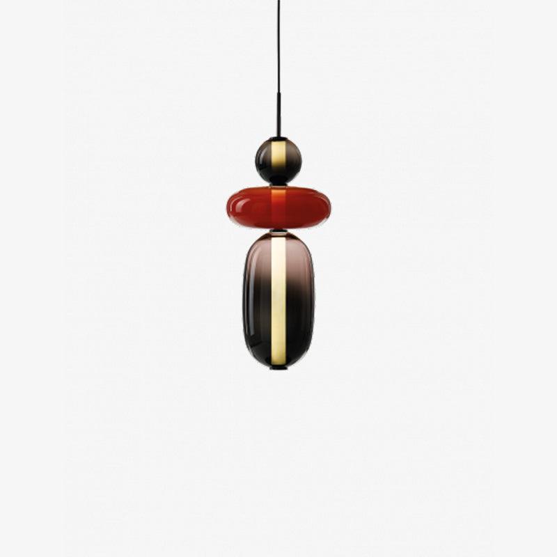 Modern Pendant Light with Coloured Glass