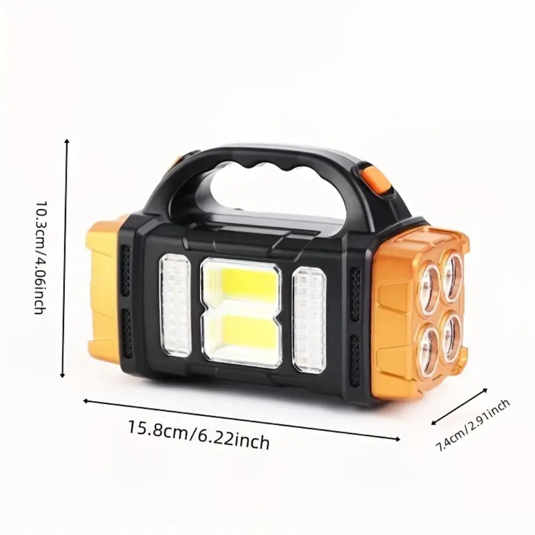 PowerBeam 4-in-1 Emergency Torch – Power Bank & Solar Energy for Survival in the Great Outdoors