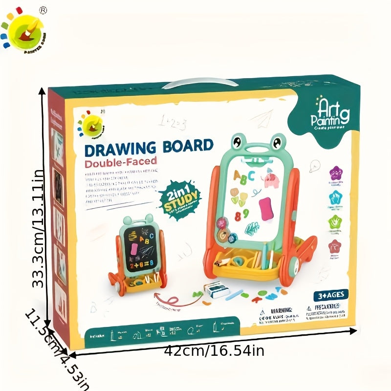 Double-Sided Children's Drawing Board – Magnetic with Educational Features for Learning and Playing