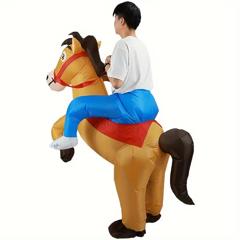 CowboyPony - Inflatable Horse Costume for Adults, Jazz Cowboy Style, Animal Theme, Perfect for Carnival and Parties