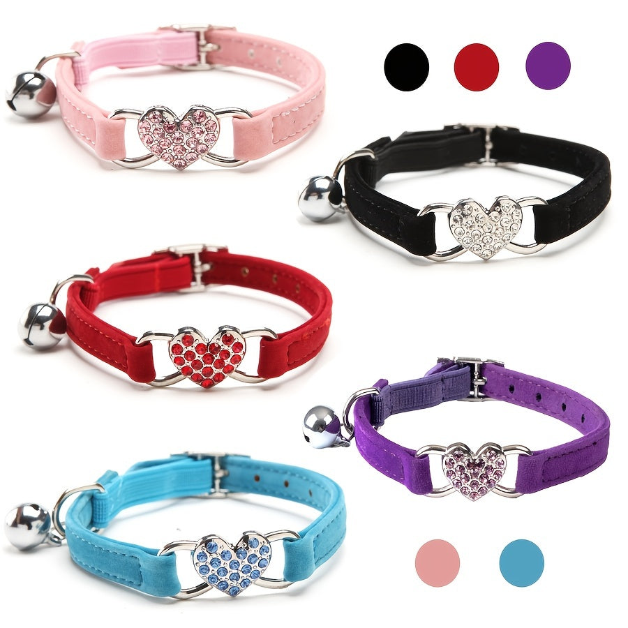 Sparkling Heart Cat Collar – Add a Luxurious Touch to Your Cat's Look